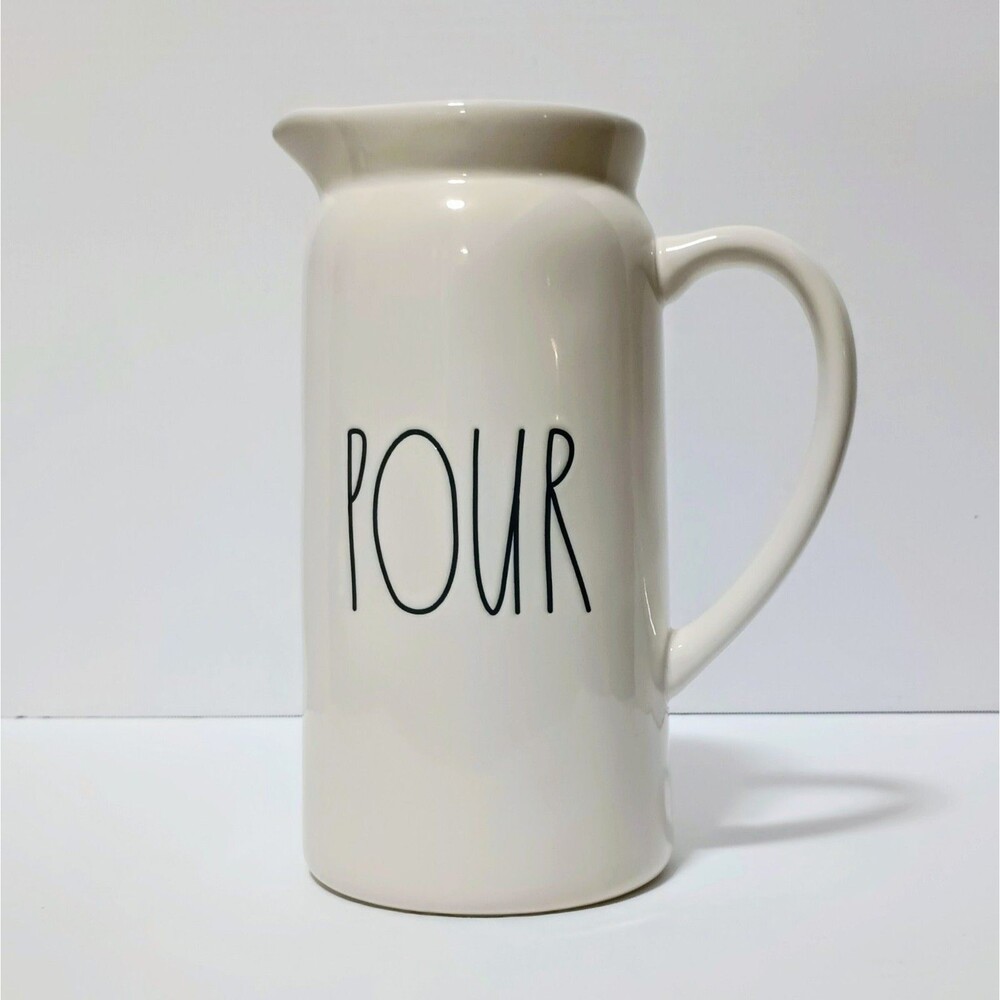 Rae Dunn Artisan Collection POUR Pitcher White Farmhouse Kitchen Decor
